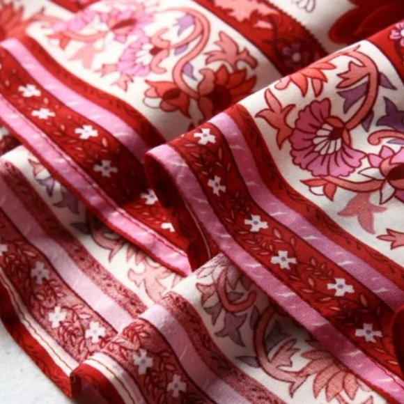 Rose Charm Boho Floral Print Midi Skirt - Picture 13 of 15